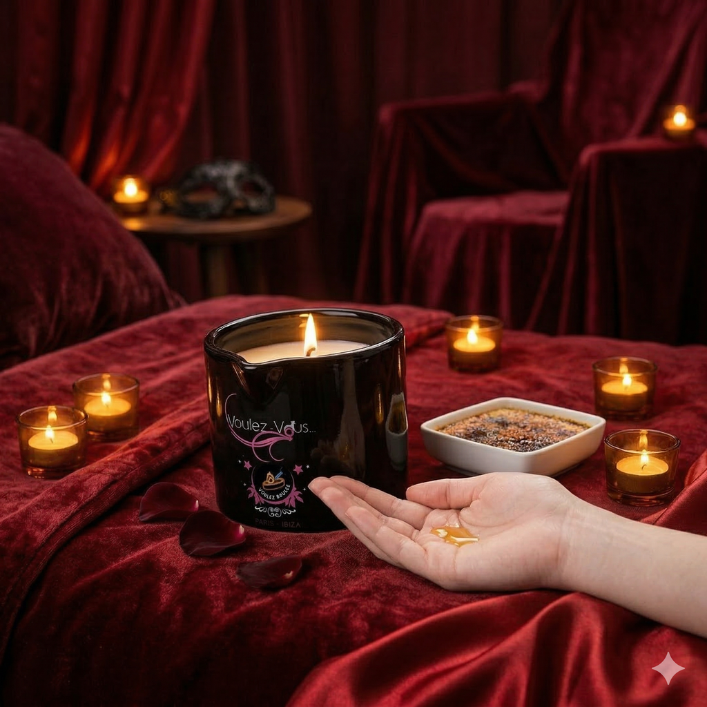 Bougie de massage goût Fondant Chocolat - ALLUME-MOI by Voulez-Vous...