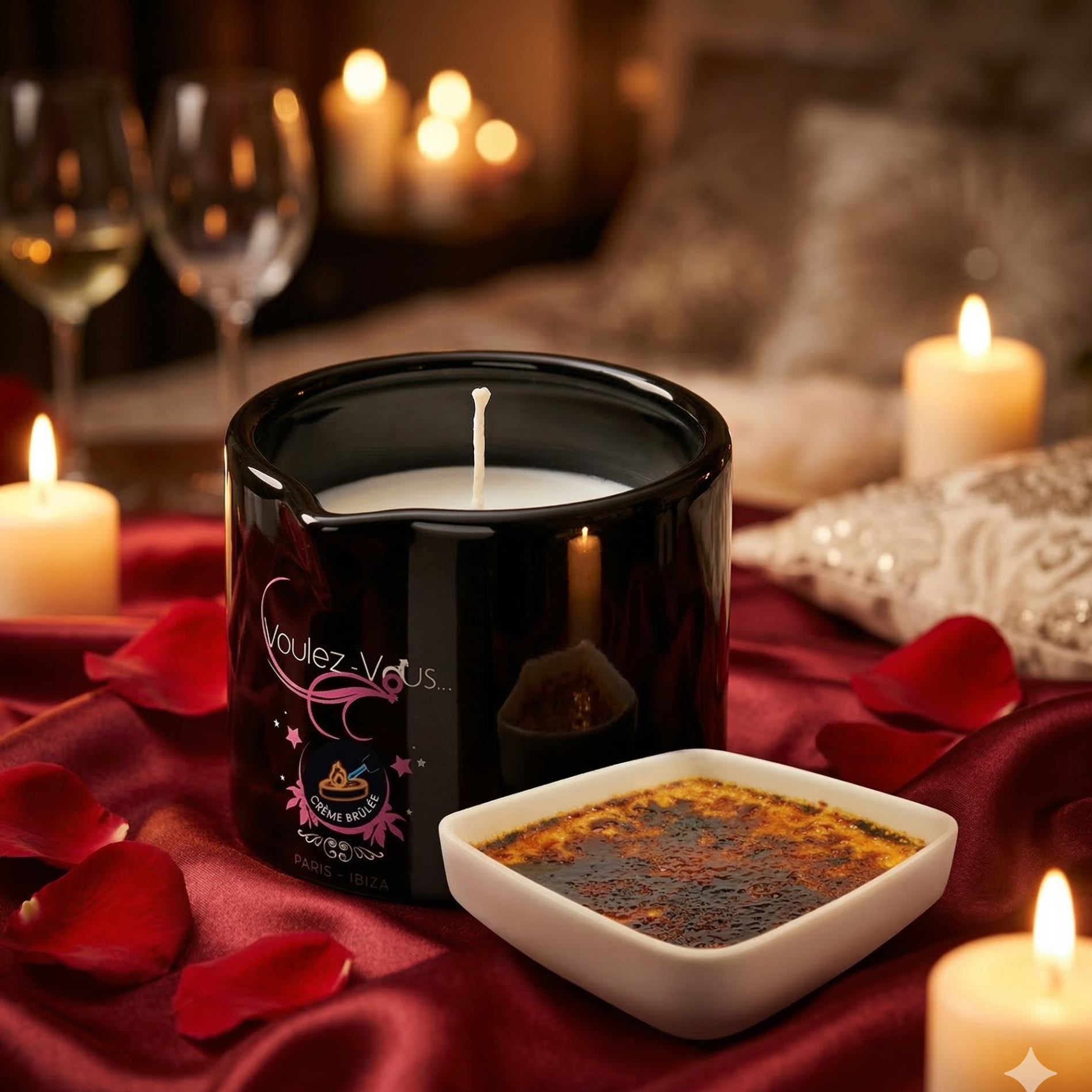 Bougie de massage goût Crème Brûlée ALLUME-MOI by Voulez-Vous...