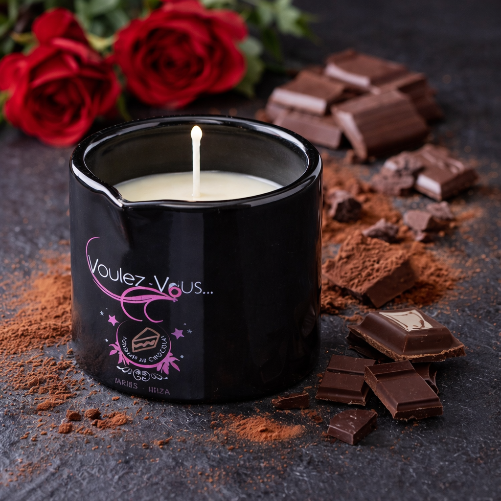 Bougie de massage goût Fondant Chocolat - ALLUME-MOI by Voulez-Vous...