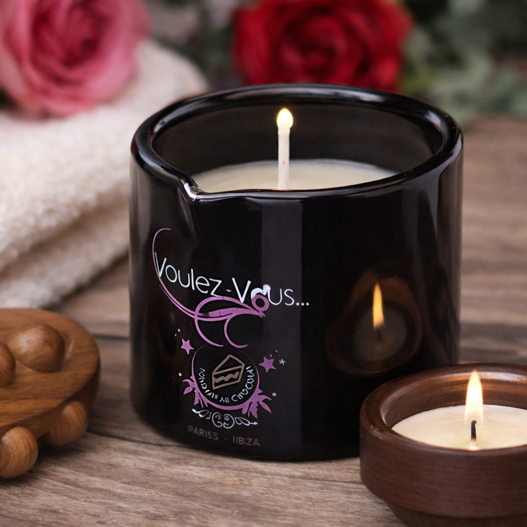 Bougie de massage goût Fondant Chocolat - ALLUME-MOI by Voulez-Vous...