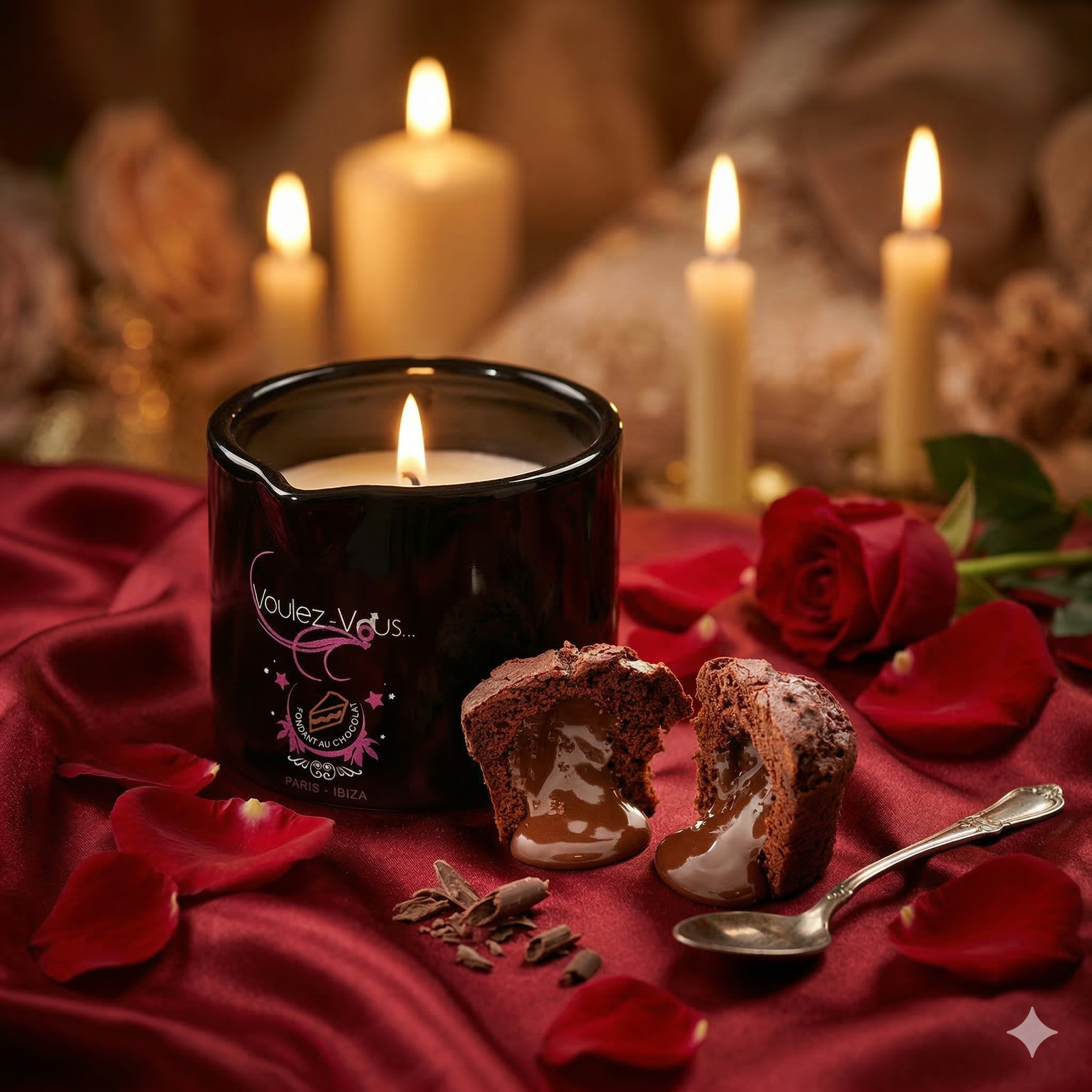 Bougie de massage goût Fondant Chocolat - ALLUME-MOI by Voulez-Vous...