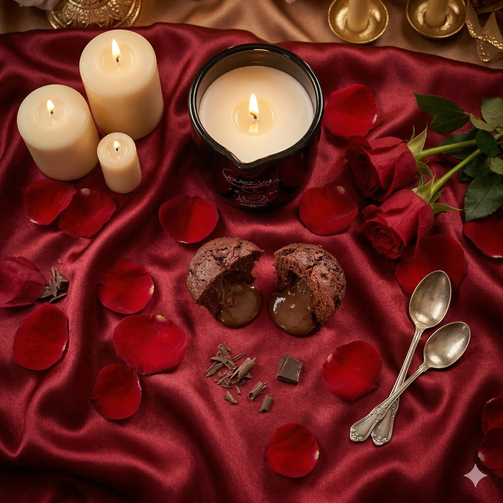 Bougie de massage goût Fondant Chocolat - ALLUME-MOI by Voulez-Vous...