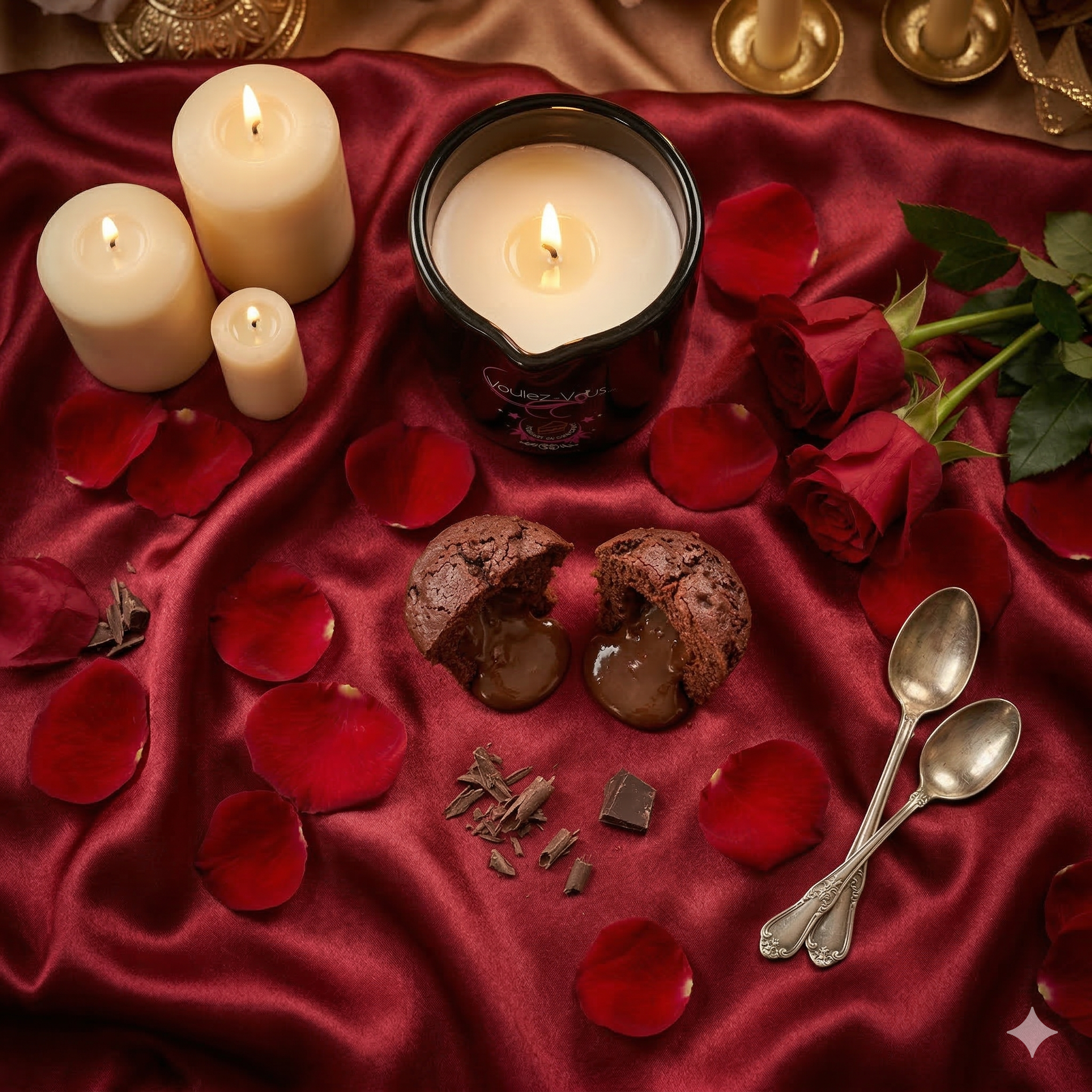 Bougie de massage goût Fondant Chocolat - ALLUME-MOI by Voulez-Vous...