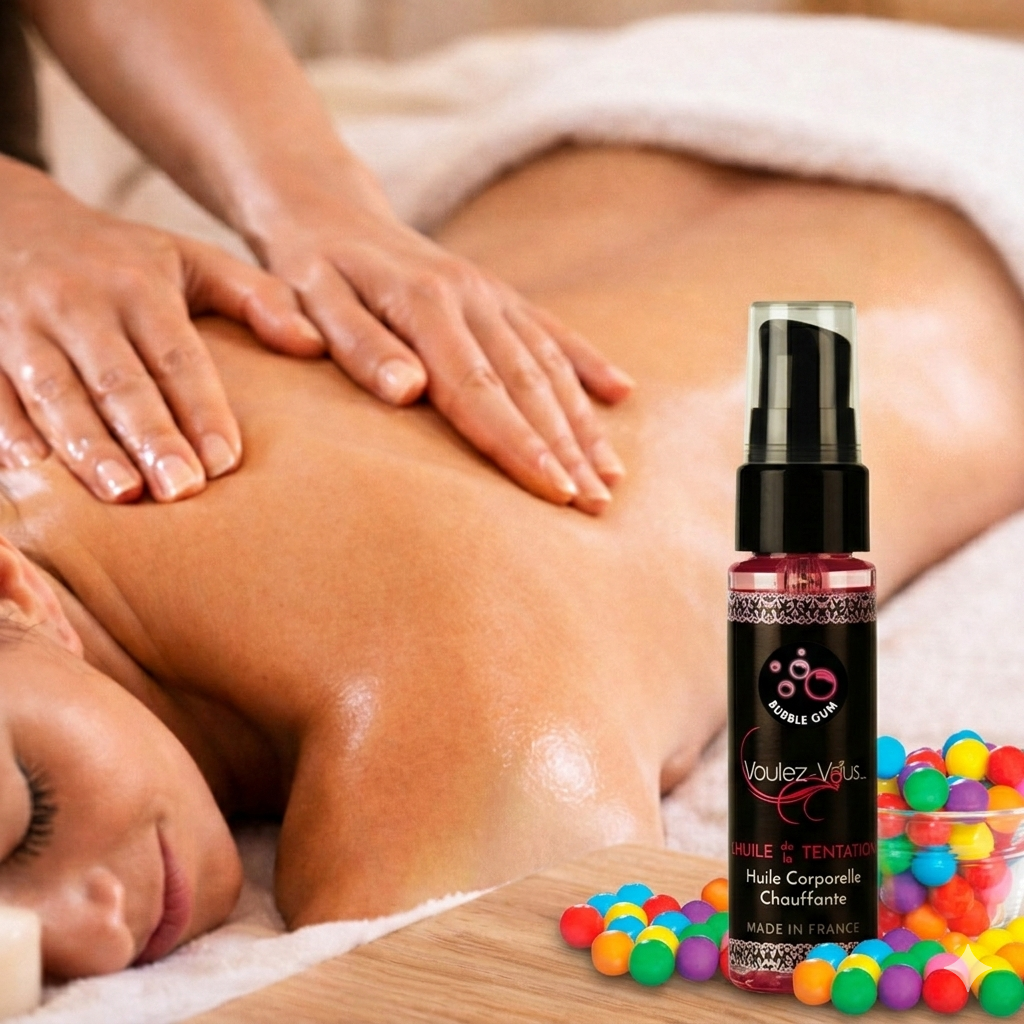 Huile chauffante – BubbleGum - L’HUILE DE LA TENTATION – by Voulez-Vous…