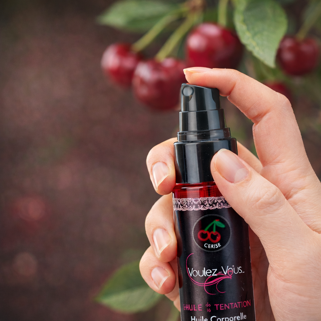 Huile chauffante – Cerise - L’HUILE DE LA TENTATION – by Voulez-Vous…