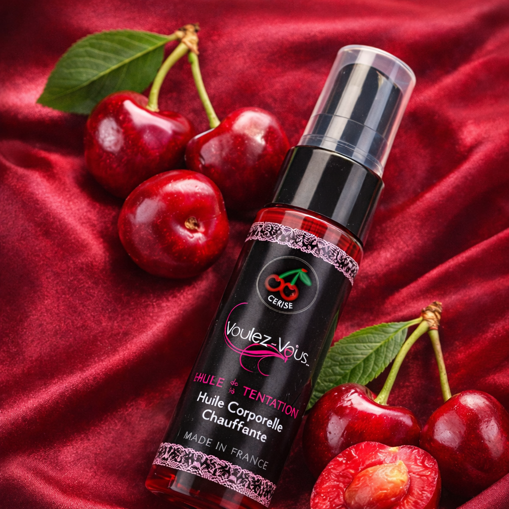 Huile chauffante – Cerise - L’HUILE DE LA TENTATION – by Voulez-Vous…