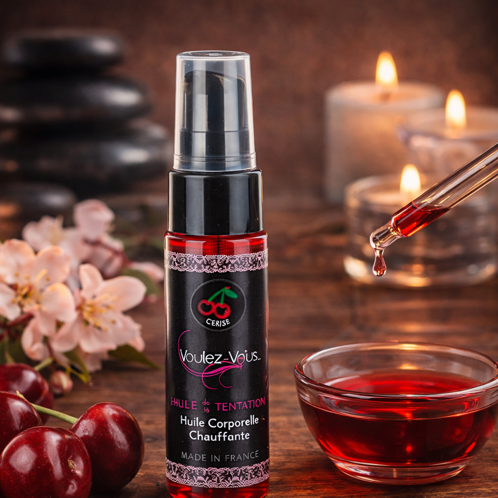 Huile chauffante – Cerise - L’HUILE DE LA TENTATION – by Voulez-Vous…