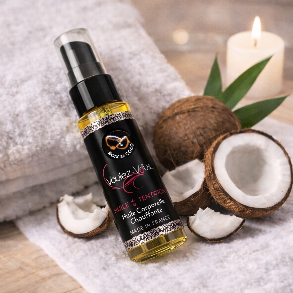Huile chauffante comestible – Noix de Coco - L’HUILE DE LA TENTATION – by Voulez-Vous…