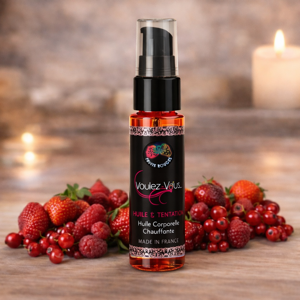 Huile chauffante comestible – Fruits rouges - L’HUILE DE LA TENTATION – by Voulez-Vous…