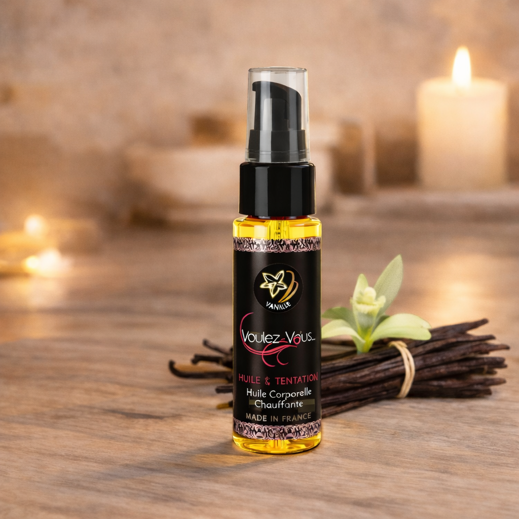 Huile chauffante comestible – Vanille - L’HUILE DE LA TENTATION – by Voulez-Vous…